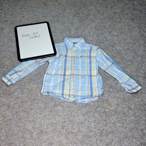 Tommy Hilfiger Kids 3T‎ Plaid Button Down Long Sleeve Shirt Blue